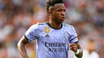 Vinicius Jr. of Real Madrid CF looks on during the LaLiga Santander match between Valencia CF and Real Madrid CF at Mestalla stadium, May 21, 2023, Valencia, Spain. (Photo by David Aliaga/NurPhoto via Getty Images)