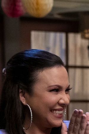 With Love season 2. Pictured (L-R): Gloria Calderón Kellett (Showrunner, Executive Producer, Gladys Delgado), Emeraude Toubia (Lily Diaz), Mark Indelicato (Jorge Diaz Jr.)