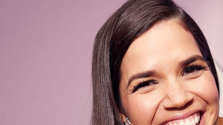 America Ferrera, star of Barbie, poses.