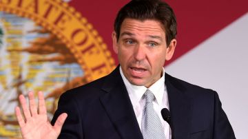 WILDWOOD, FLORIDA, UNITED STATES - JUNE 6: Republican presidential candidate Florida Gov. Ron DeSantis speaks during a press conference during which he signed a bill to protect the digital rights of Floridians, on June 6, 2023 in Wildwood, Florida. (Photo by Paul Hennessy/Anadolu Agency via Getty Images)
