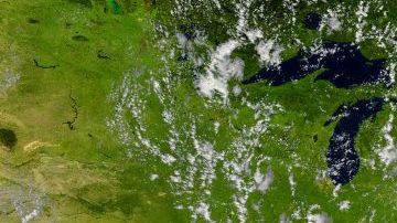 Tropical hurricane approaching the USA.Elements of this image are furnished by NASA. - stock photo