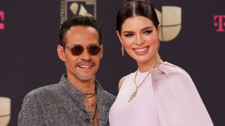 MIAMI, FLORIDA - FEBRUARY 23: Marc Anthony and Nadia Ferreira attend the 35th Premio Lo Nuestro at Miami-Dade Arena on February 23, 2023 in Miami, Florida. (Photo by Mireya Acierto/Getty Images)