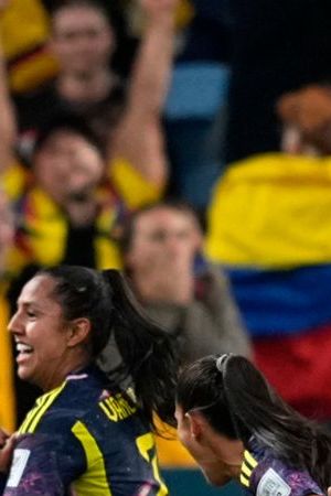 SYDNEY, AUSTRALIA - JULY 30: Manuela Vanegas of Colombia celebrates the second goal during the FIFA Women's World Cup Australia & New Zealand 2023 Group H match between Germany and Colombia at Sydney Football Stadium on July 30, 2023 in Sydney, Australia. (Photo by Ulrik Pedersen/DeFodi Images via Getty Images)