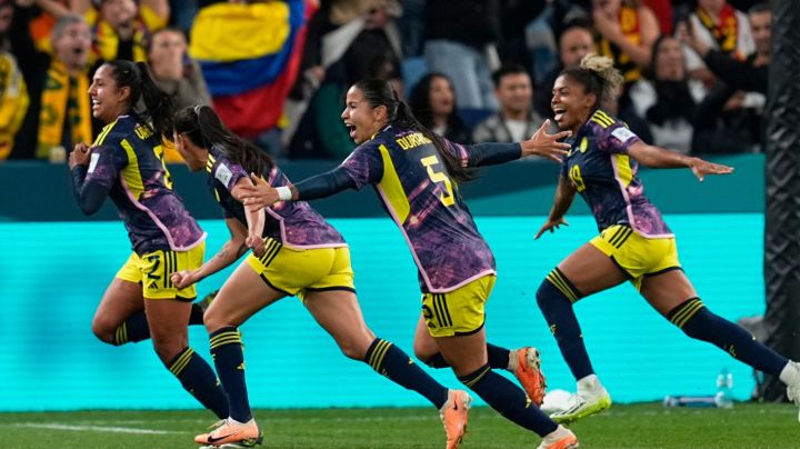 SYDNEY, AUSTRALIA - JULY 30: Manuela Vanegas of Colombia celebrates the second goal during the FIFA Women's World Cup Australia & New Zealand 2023 Group H match between Germany and Colombia at Sydney Football Stadium on July 30, 2023 in Sydney, Australia. (Photo by Ulrik Pedersen/DeFodi Images via Getty Images)