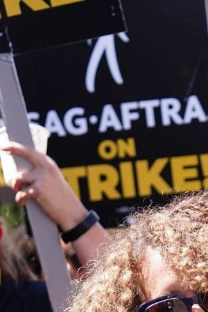 LOS ANGELES, CA - JULY 21: Diana Maria Riva walks the picket line in support of the SAG-AFTRA and WGA strike on July 21, 2023 in Los Angeles, California. (Photo by Hollywood To You/Star Max/GC Images)