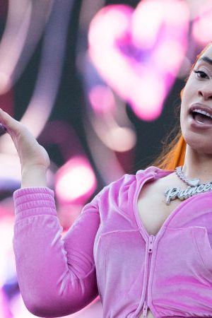 MIAMI GARDENS, FLORIDA - JULY 21: American rapper Ice Spice performs onstage during day one of Rolling Loud Miami at Hard Rock Stadium on July 21, 2023 in Miami Gardens, Florida. (Photo by Jason Koerner/Getty Images)