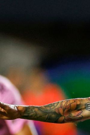 FORT LAUDERDALE, FLORIDA - JULY 21: Lionel Messi #10 of Inter Miami CF celebrates after kicking the game winning goal during the second half of the Leagues Cup 2023 match between Cruz Azul and Inter Miami CF at DRV PNK Stadium on July 21, 2023 in Fort Lauderdale, Florida. (Photo by Mike Ehrmann/Getty Images)