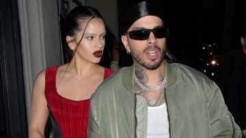 LOS ANGELES, CA - APRIL 18: Rosalia and Rauw Alejandro are seen on April 18, 2023 in Los Angeles, California. (Photo by zerojack/Star Max/GC Images)