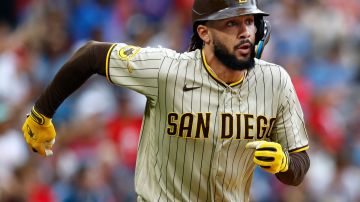 PHILADELPHIA, PENNSYLVANIA - JULY 16: Fernando Tatís Jr. #23 of the San Diego Padres in action against the Philadelphia Phillies during a game at Citizens Bank Park on July 16, 2023 in Philadelphia, Pennsylvania. (Photo by Rich Schultz/Getty Images)