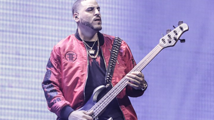 MIAMI, FLORIDA - MARCH 10:  Max Santos performs on stage during 'Inmortal' Aventura Tour at American Airlines Arena on March 10, 2020 in Miami, Florida. (Photo by John Parra/Getty Images)
