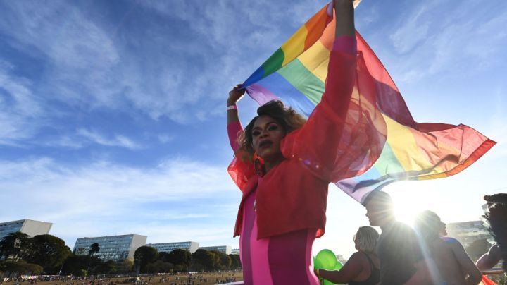People take part in the 23rd annual Pride Parade in Brasilia, Brazil, on July 3, 2022. (Photo by EVARISTO SA / AFP) (Photo by EVARISTO SA/AFP via Getty Images)