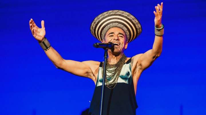 MONTERREY, MEXICO - APRIL 3: Rubén Albarrán, singer of Café Tacvba performing during third day of  Pa'l Norte Festival 2023 at Parque Fundidora on April 3, 2023 in Monterrey, Mexico. (Photo by Medios y Media/Getty Images)