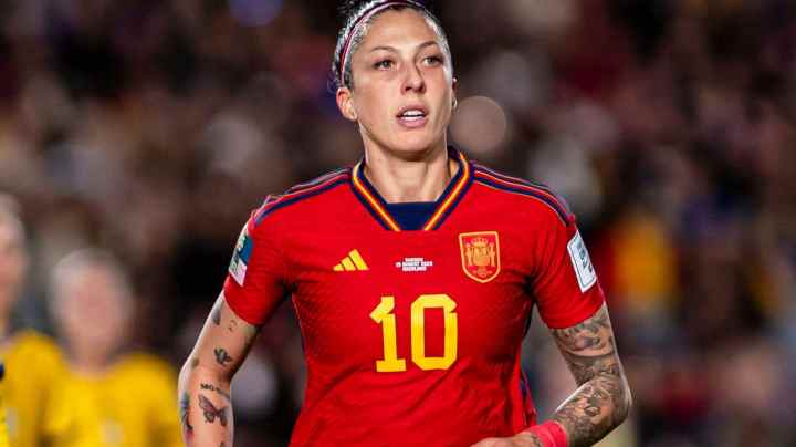 AUCKLAND, NEW ZEALAND - AUGUST 15: Jennifer Hermoso of Spain runs in the field during the FIFA Women's World Cup Australia & New Zealand 2023 Semi Final match between Spain and Sweden at Eden Park on August 15, 2023 in Auckland, New Zealand. (Photo by Richard Callis/Eurasia Sport Images/Getty Images)