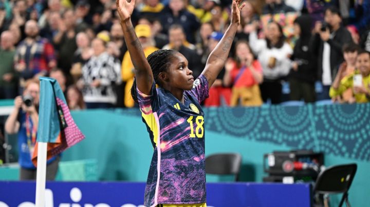 SYDNEY, AUSTRALIA - JULY 30: Linda Caicedo of Colombia celebrates after scoring her team's first goal during the FIFA Women's World Cup Australia & New Zealand 2023 Group H match between Germany and Colombia at Sydney Football Stadium on July 30, 2023 in Sydney, Australia. (Photo by Amy Halpin /DeFodi Images via Getty Images)