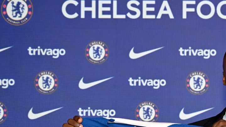 COBHAM, ENGLAND - AUGUST 14: Chelsea Unveil New Signing Moises Caicedo at Chelsea Training Ground on August 14, 2023 in Cobham, England. (Photo by Darren Walsh/Chelsea FC via Getty Images)