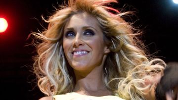 MADRID, SPAIN - AUGUST 21: Anahi of Latino musical group RBD perform at Sports Palace on August 21, 2008 in Madrid, Spain. (Photo by Eduardo Parra/WireImage)