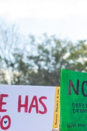 WASHINGTON, DC, UNITED STATES- NOVEMBER 17: Pro- DACA protestors hold a march outside of the U.S. Capitol Building calling for a pathway to citizenship on November 17th, 2022 in Washington, DC. (Photo by Nathan Posner/Anadolu Agency via Getty Images)