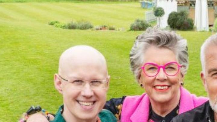Matt Lucas, Prue Leith, Paul Hollywood, and Noel Fielding from The Great British Bake Off