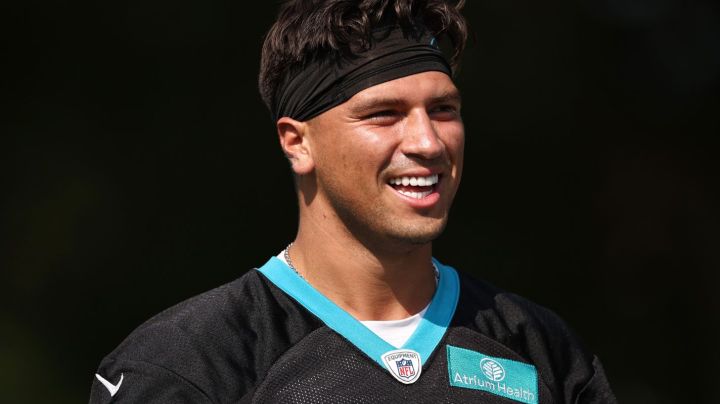 SPARTANBURG, SOUTH CAROLINA - JULY 27: Matt Corral #2 of the Carolina Panthers attends Carolina Panthers Training Camp at Wofford College on July 27, 2023 in Spartanburg, South Carolina. (Photo by Jared C. Tilton/Getty Images)