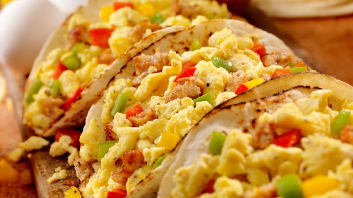 Soft Breakfast Taco with Scrambled Eggs, Sausage,Peppers and Cheddar Cheese - Photographed on Hasselblad H3D2-39mb Camera