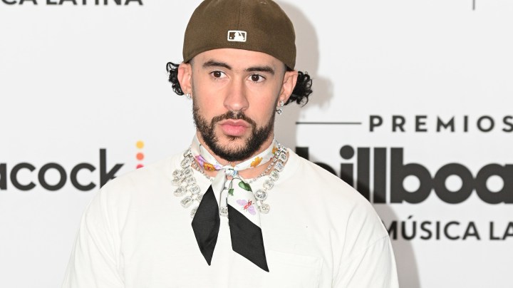 Tickets_CORAL GABLES, FLORIDA - OCTOBER 05: Bad Bunny attends the 2023 Billboard Latin Music Awards at Watsco Center on October 05, 2023 in Coral Gables, Florida. (Photo by Ivan Apfel/WireImage)