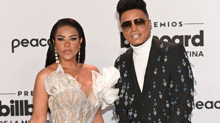 CORAL GABLES, FLORIDA - OCTOBER 05: (L-R) La Factoría and Eddy Lover attend the 2023 Billboard Latin Music Awards at Watsco Center on October 05, 2023 in Coral Gables, Florida. (Photo by Ivan Apfel/WireImage)