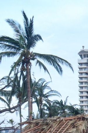 25 October 2023, Mexico, Acapulco: Damage is seen on the beach of the well-known and traditional Mexican beach resort after Hurricane "Otis" hit the region. "Otis" made landfall early Wednesday as an extremely dangerous Category 5 hurricane with sustained winds of nearly 270 kilometers per hour and gusts of up to 330 kilometers per hour. Photo: eduardo guerrero/dpa (Photo by eduardo guerrero/picture alliance via Getty Images)