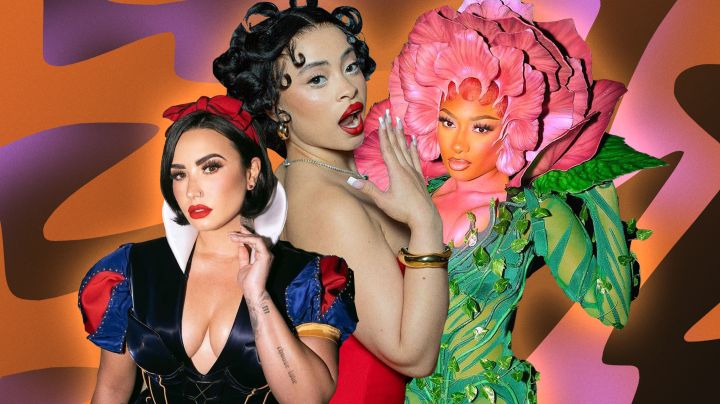 Demi Lovato, Ice Spice, and Megan Thee Stallion in Halloween 2023 collage