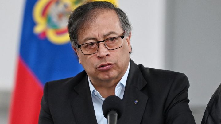 Colombian President Gustavo Petro delivers a speech after voting during the country's regional elections, in Bogota on October 29, 2023. Colombians go to the polls to elect new mayors, municipal councillors, governors and lawmakers in regional assemblies for the 2024-27 period. (Photo by JUAN BARRETO / AFP) (Photo by JUAN BARRETO/AFP via Getty Images)
