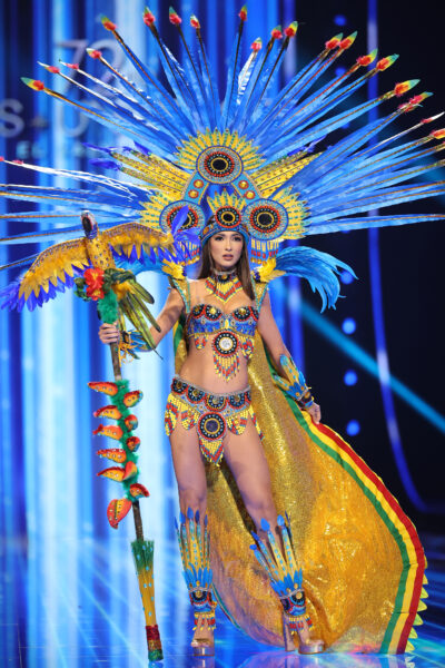 SAN SALVADOR, EL SALVADOR - NOVEMBER 16: Miss Bolivia Estefany Rivero attends the The 72nd Miss Universe Competition - National Costume Show at Gimnasio Nacional Jose Adolfo Pineda on November 16, 2023 in San Salvador, El Salvador. (Photo by Hector Vivas/Getty Images)