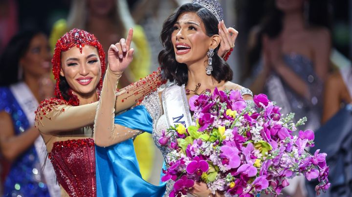 SAN SALVADOR, EL SALVADOR - NOVEMBER 18: Miss Nicaragua Sheynnis Palacios is crowned as Miss Universe 2023 during the 72nd Miss Universe Competition at Gimnasio Nacional José Adolfo Pineda on November 18, 2023 in San Salvador, El Salvador. (Photo by Hector Vivas/Getty Images)