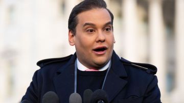 WASHINGTON - NOVEMBER 30: Rep. George Santos, R-N.Y., holds a news conference outside the U.S. Capitol on Thursday, November 30, 2023, to discuss the upcoming vote to expel him from Congress. (Bill Clark/CQ-Roll Call, Inc via Getty Images)
