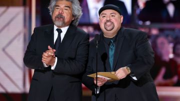 George Lopez and Gabriel Iglesias at the 81st Golden Globe Awards held at the Beverly Hilton Hotel on January 7, 2024 in Beverly Hills, California. (Photo by Rich Polk/Golden Globes 2024/Golden Globes 2024 via Getty Images)