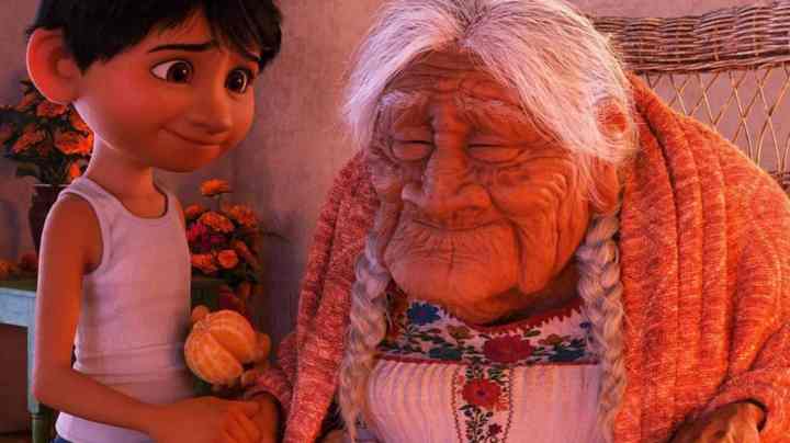 Miguel and Mama Coco in Disney's Coco