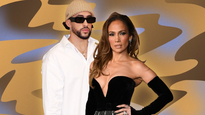Bad Bunny and Jennifer Lopez collage for post about the Met Gala 2024