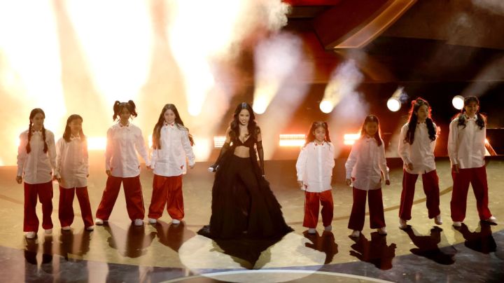 HOLLYWOOD, CALIFORNIA - MARCH 10: Becky G performs 'The Fire Inside' from "Flamin' Hot" onstage during the 96th Annual Academy Awards at Dolby Theatre on March 10, 2024 in Hollywood, California. (Photo by Kevin Winter/Getty Images)