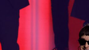 Peso Pluma and Pedro Tovar of Eslabon Armado perform onstage during The 24th Annual Latin Grammy Awards