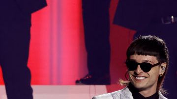 Peso Pluma and Pedro Tovar of Eslabon Armado perform onstage during The 24th Annual Latin Grammy Awards