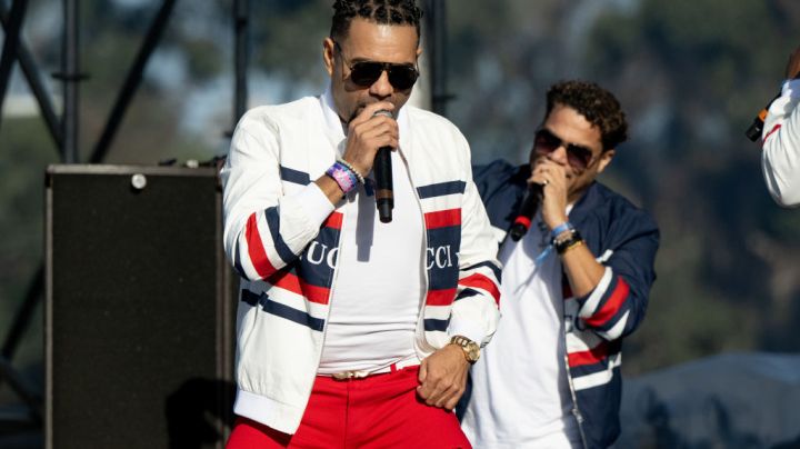 Mala Fe performs onstage at Dodger Stadium.