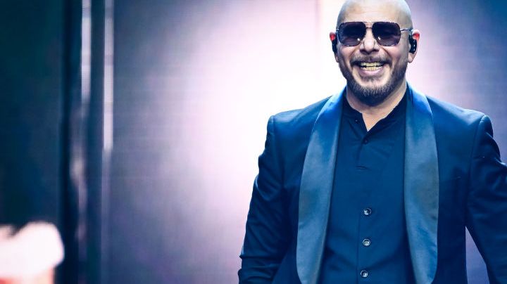 Pitbull performs during The Trilogy Tour at Bridgestone Arena on February 28, 2024.