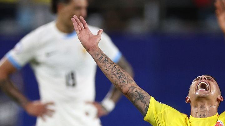 CHARLOTTE, NORTH CAROLINA - JULY 10: Kevin Castaño of Colombia celebrates following the team's victory in the CONMEBOL Copa America 2024 semifinal match between Uruguay and Colombia at Bank of America Stadium on July 10, 2024 in Charlotte, North Carolina. (Photo by Jared C. Tilton/Getty Images)