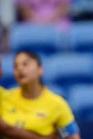 Colombia's midfielder #08 Marcela Restrepo celebrates after scoring the opening goal during the women's group A football match between New Zealand and Colombia of the Paris 2024 Olympic Games at the Lyon Stadium in Lyon on July 28, 2024. (Photo by Olivier CHASSIGNOLE / AFP) (Photo by OLIVIER CHASSIGNOLE/AFP via Getty Images)