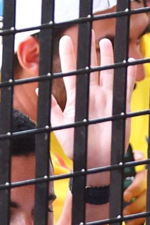 MIAMI GARDENS, FLORIDA - JULY 14: Fans try to enter the stadium amid disturbances prior to the CONMEBOL Copa America 2024 Final match between Argentina and Colombia at Hard Rock Stadium on July 14, 2024 in Miami Gardens, Florida. (Photo by Maddie Meyer/Getty Images)