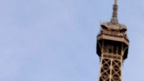 PARIS, FRANCE - JUNE 17: The Paris 2024 logo is displayed near the Eiffel Tower before the start of the Paris 2024 Olympic and Paralympic Games on June 17, 2024 in Paris, France. The city is gearing up to host the XXXIII Olympic Summer Games, from 26 July to 11 August. (Photo by Chesnot/Getty Images)