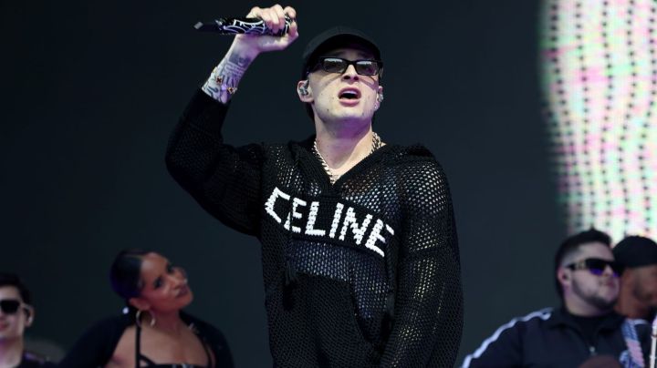 NEW YORK, NEW YORK - JUNE 09: Peso Pluma performs during the 2024 Governors Ball at Flushing Meadows Corona Park on June 09, 2024 in New York City. (Photo by Marleen Moise/Getty Images)
