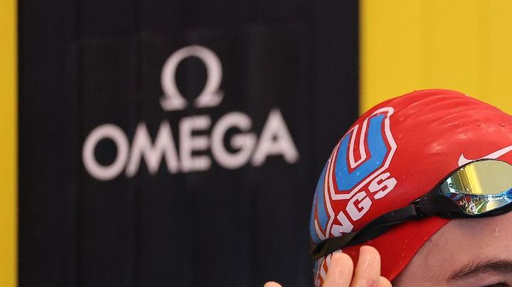 WESTMONT, ILLINOIS - APRIL 13: Luana Alonso of Paraguay reacts after winning the Women's 100 Meter Butterfly consolation on Day 2 of the TYR Pro Swim Series Westmont on April 13, 2023 in Westmont, Illinois. (Photo by Michael Reaves/Getty Images)