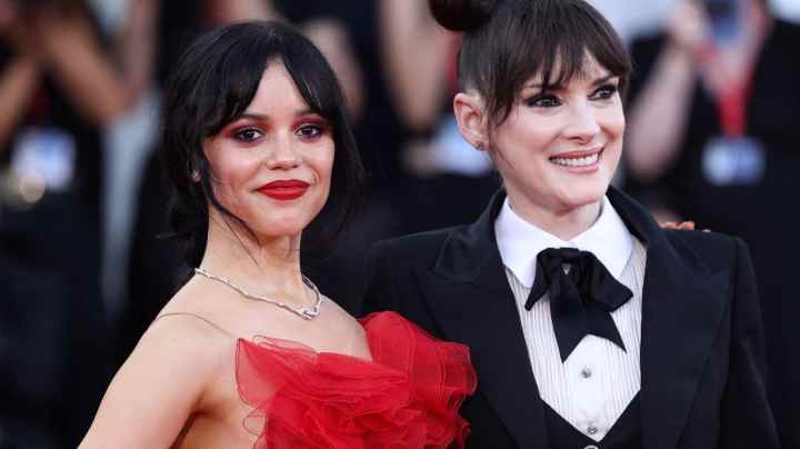 VENICE, ITALY - AUGUST 28: Jenna Ortega and Winona Ryder attend the red carpet for "Beetlejuice Beetlejuice" during the 81st Venice International Film Festival at on August 28, 2024 in Venice, Italy. (Photo by Maria Moratti/Getty Images)