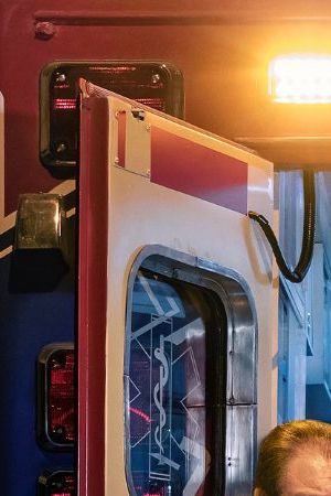 Episode 1. Joaquín Cosío, Diego Calva, Sergio Bautista and Renata Vaca in "Midnight Family," premiering September 25, 2024 on Apple TV+.