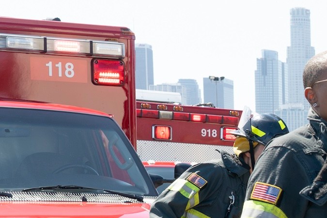 9-1-1 – “Buzzkill” – The 118 team battles an “un-bee-lievable” emergency when a trailer with millions of bees crashes on the streets of Los Angeles, unleashing a swarm. THURSDAY, SEPT. 26 (8:00-9:00 p.m. EDT) on ABC. (Disney/Christopher Willard)AISHA HINDS, KENNETH CHOI, RYAN GUZMAN, OLIVER STARK