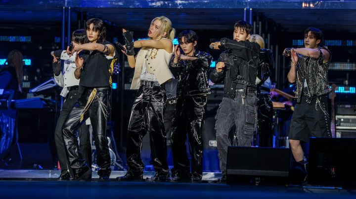 CHICAGO, ILLINOIS - AUGUST 02: Stray Kids perform during Lollapalooza at Grant Park on August 02, 2024 in Chicago, Illinois. (Photo by Josh Brasted/FilmMagic)